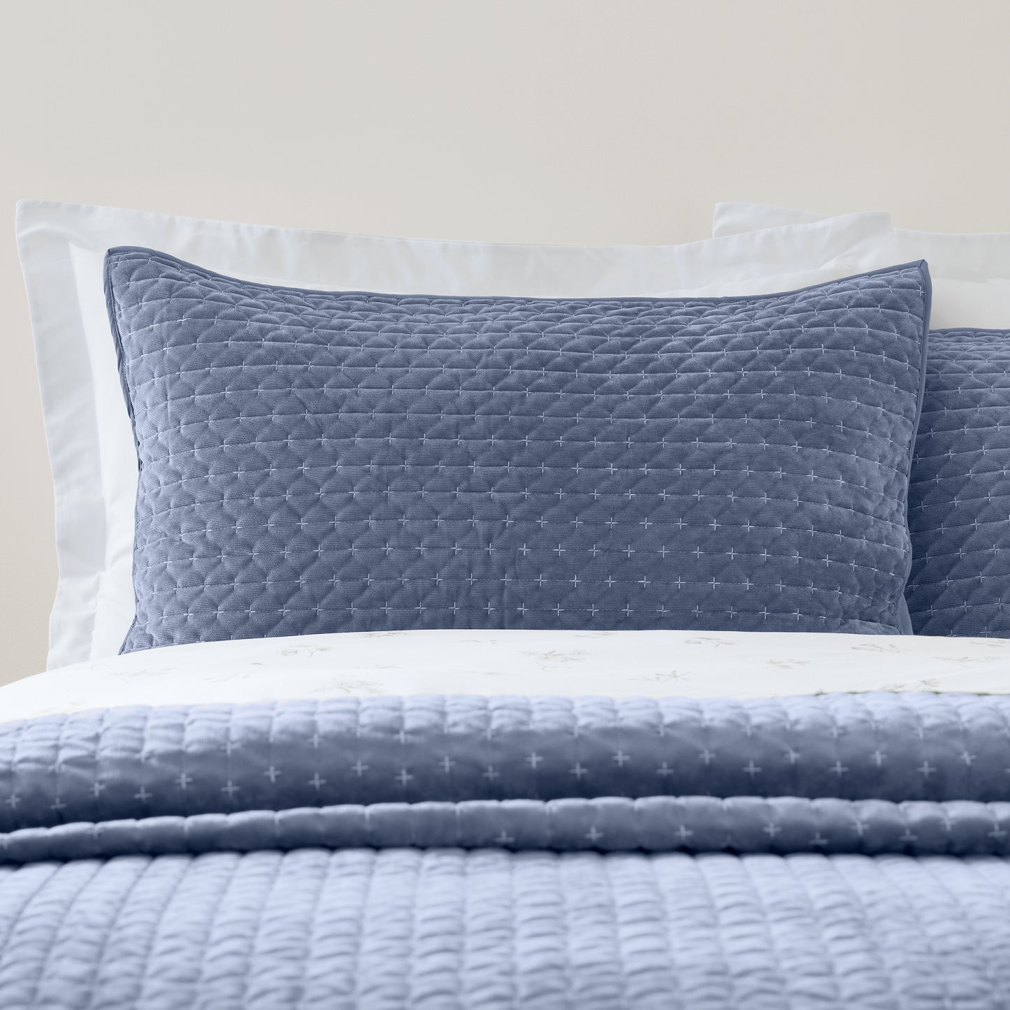 Bianca Attica Velvet Bedspread - Blue
