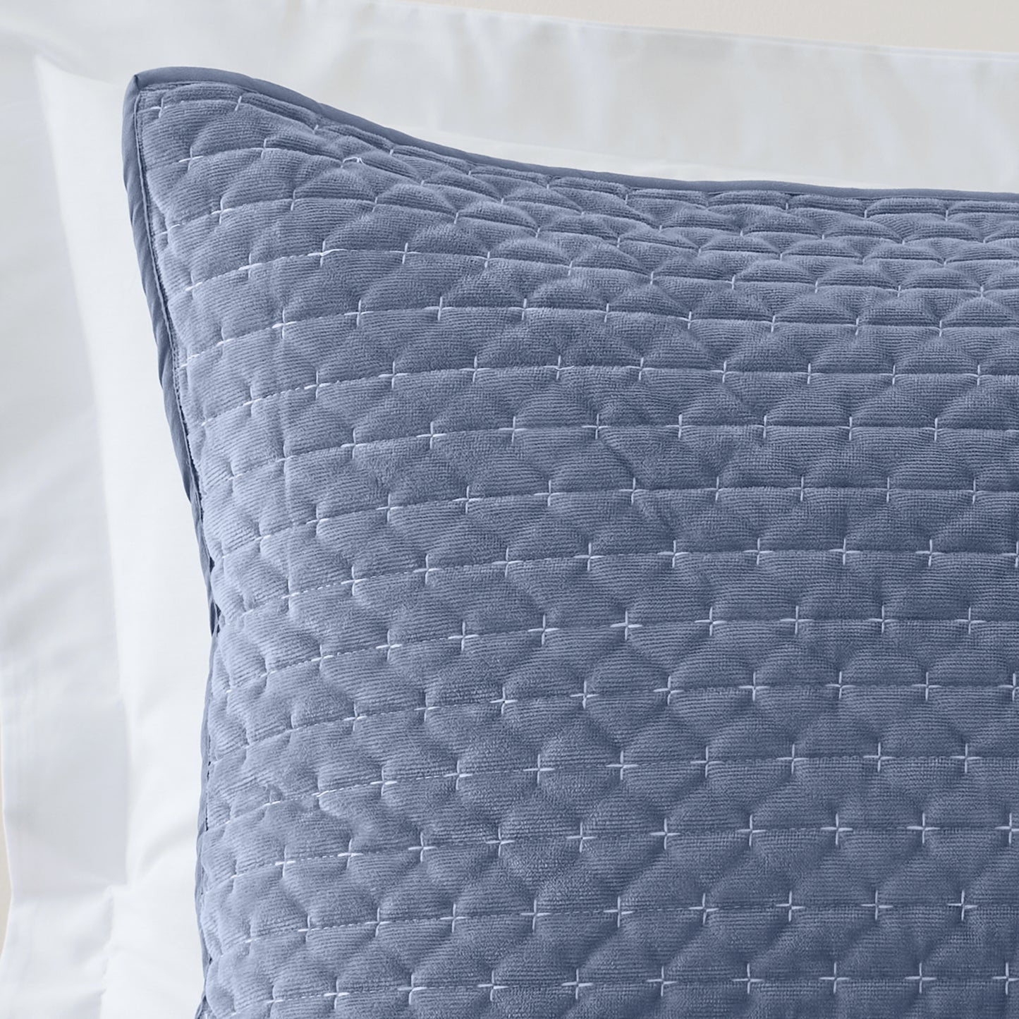 Bianca Attica Velvet Bedspread - Blue