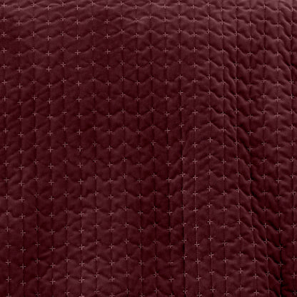 Bianca Attica Velvet Bedspread - Burgundy