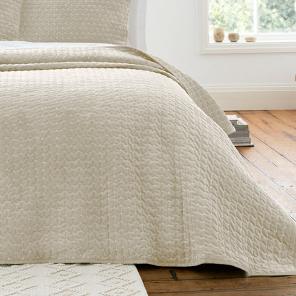 Bianca Attica Velvet Bedspread - Natural