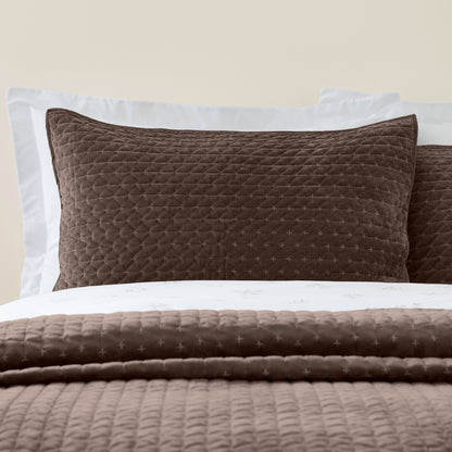 Bianca Attica Velvet Bedspread - Chocolate