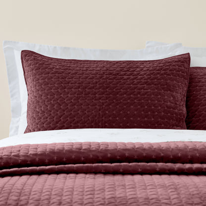 Bianca Attica Velvet Bedspread - Burgundy