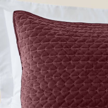 Bianca Attica Velvet Bedspread - Burgundy