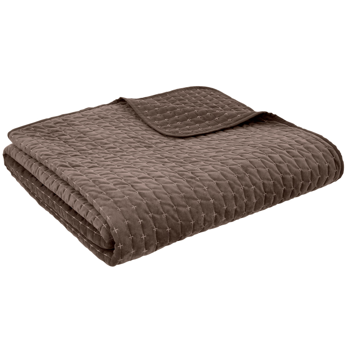 Bianca Attica Velvet Bedspread - Chocolate