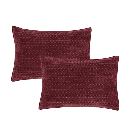 Bianca Attica Velvet Bedspread - Burgundy