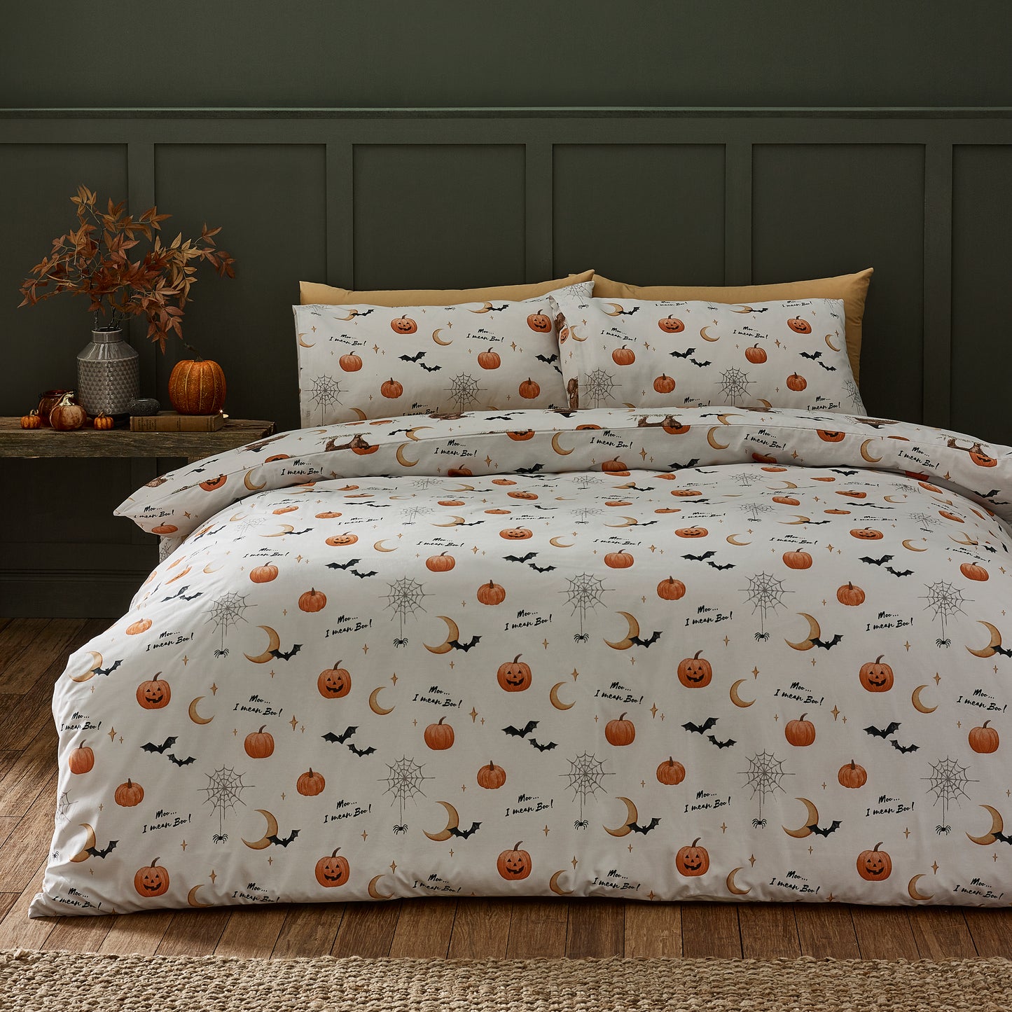 Catherine Lansfield Halloween Highland Cow Duvet Cover Set