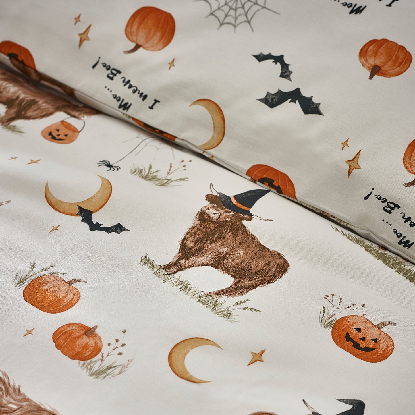 Catherine Lansfield Halloween Highland Cow Duvet Cover Set