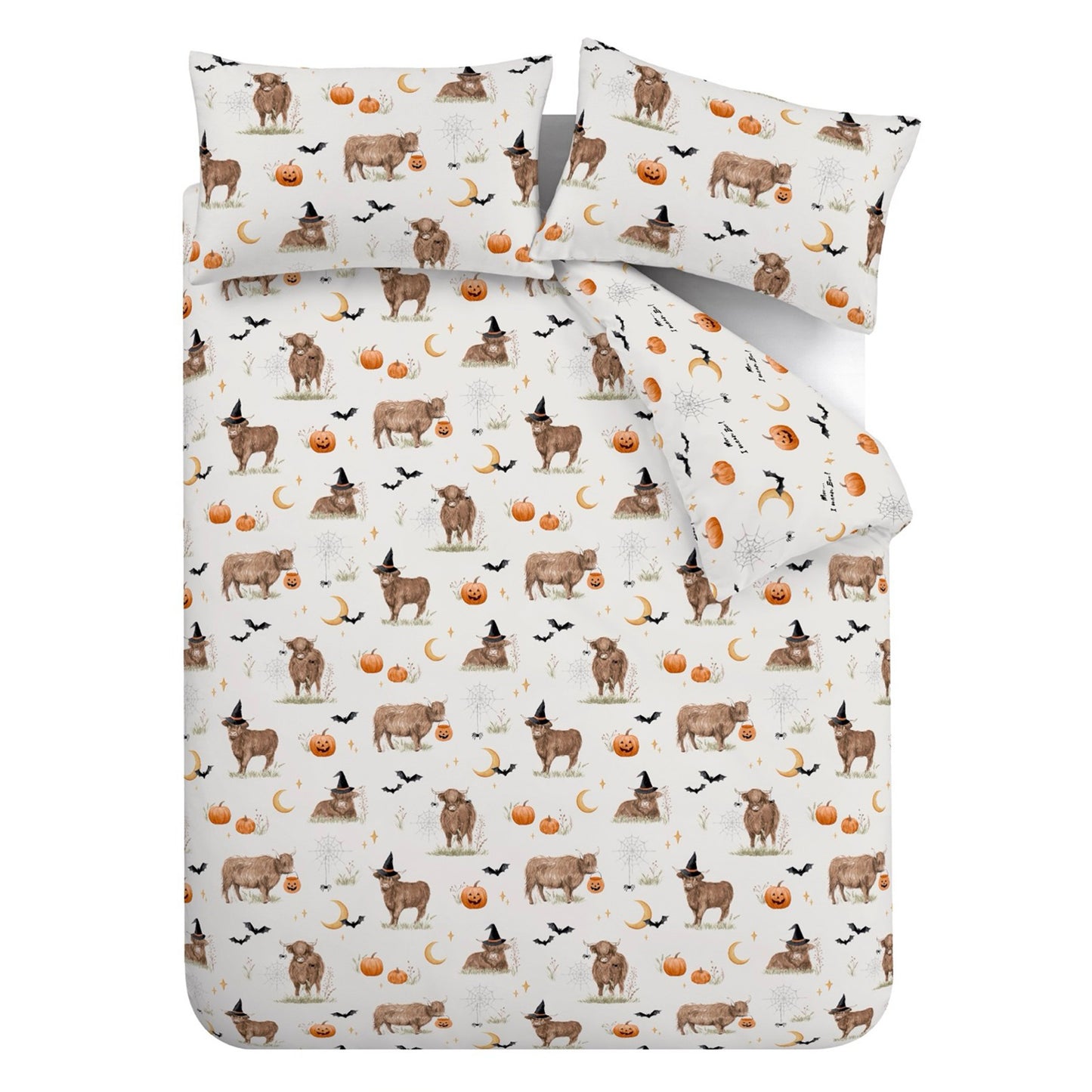Catherine Lansfield Halloween Highland Cow Duvet Cover Set