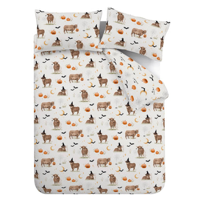 Catherine Lansfield Halloween Highland Cow Duvet Cover Set