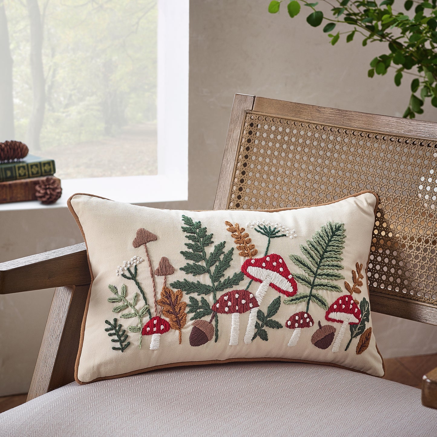 Catherine Lansfield Embroidery Woodland Filled Cushion