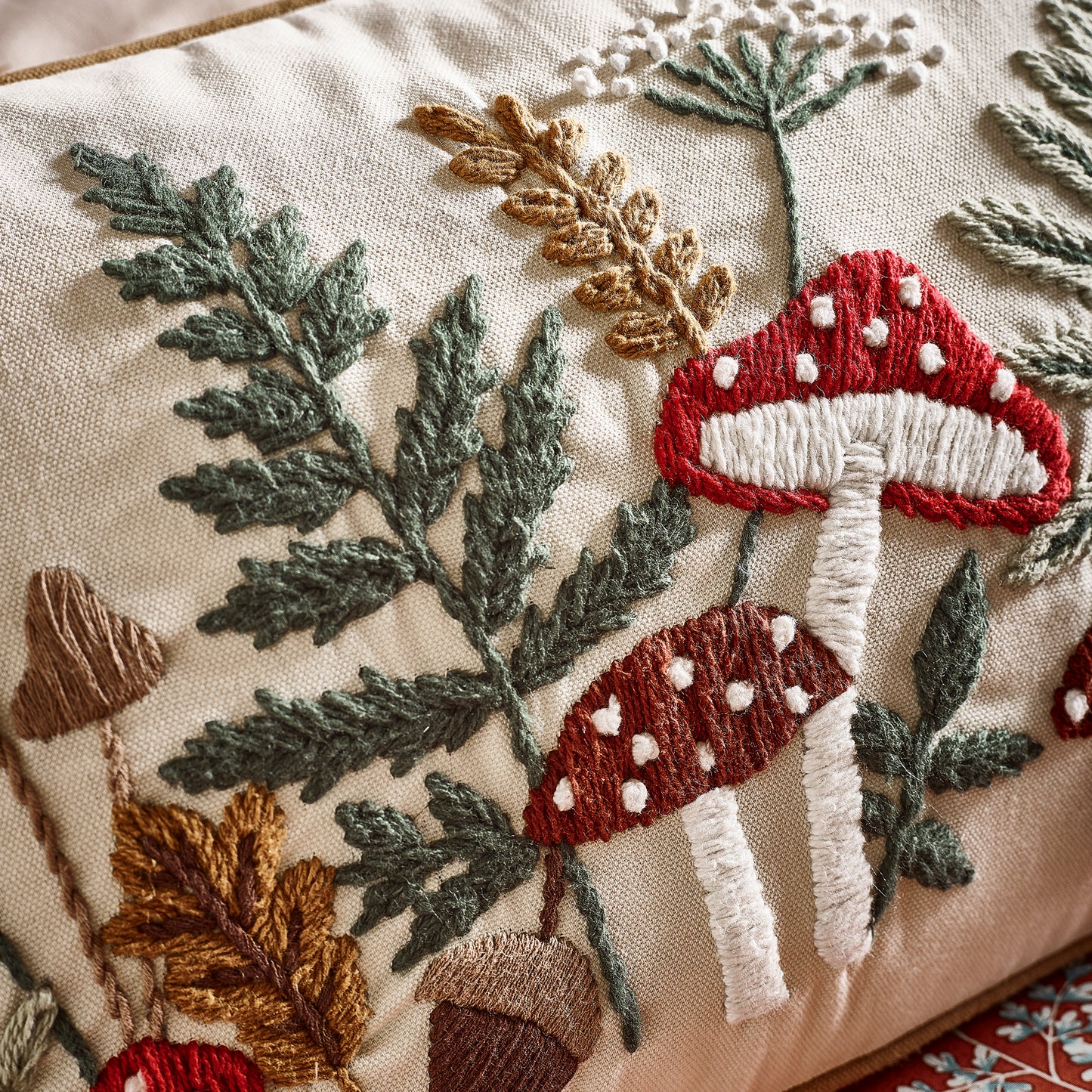 Catherine Lansfield Embroidery Woodland Filled Cushion