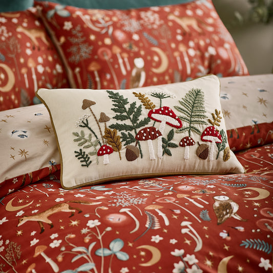 Catherine Lansfield Embroidery Woodland Filled Cushion