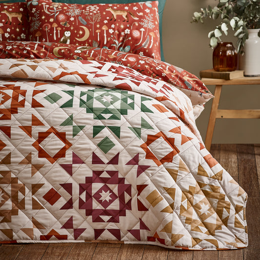 Catherine Lansfield Autumn Patchwork Bedspread
