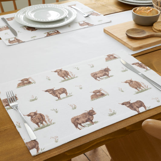 Catherine Lansfield Angus Highland Cow Placemats (Pack of 4)