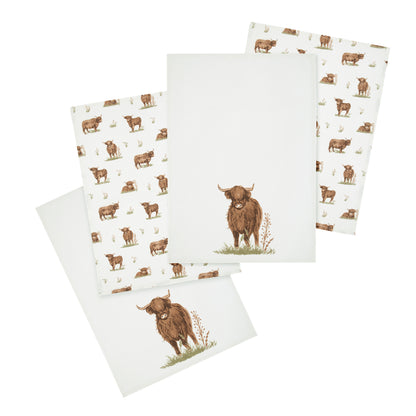 Catherine Lansfield Angus Highland Cow Tea Towels (Pack of 4)