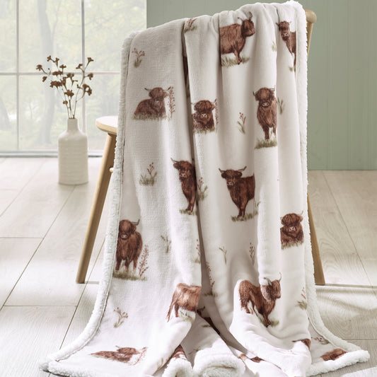 Catherine Lansfield Angus Highland Cow Throw