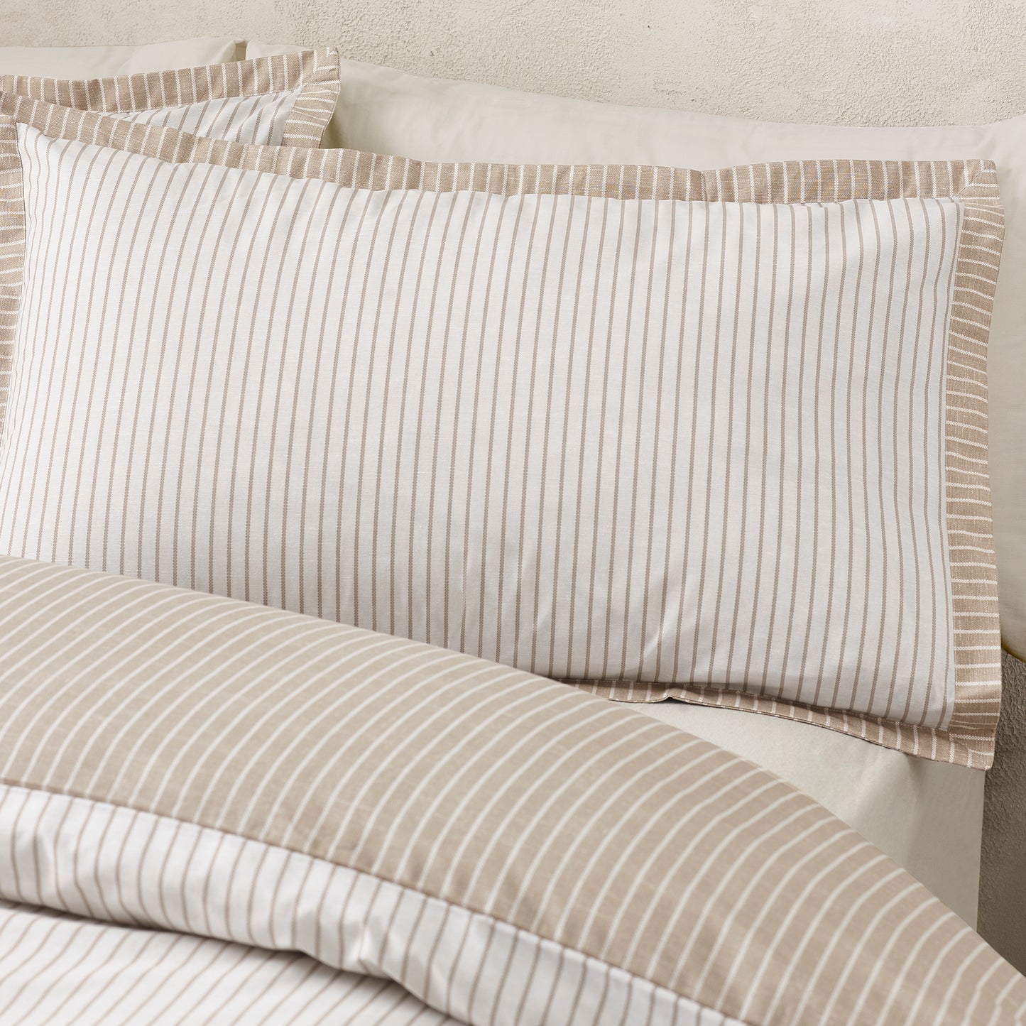 Catherine Lansfield Oxford Pinstripe Duvet Cover Set - Natural