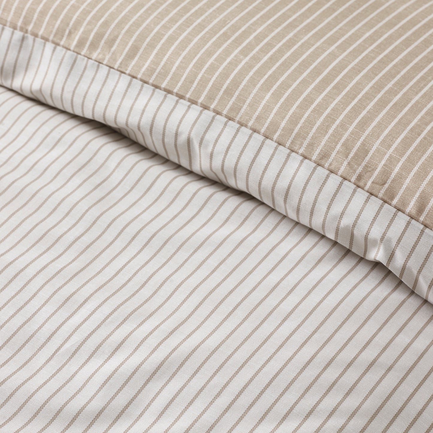 Catherine Lansfield Oxford Pinstripe Duvet Cover Set - Natural