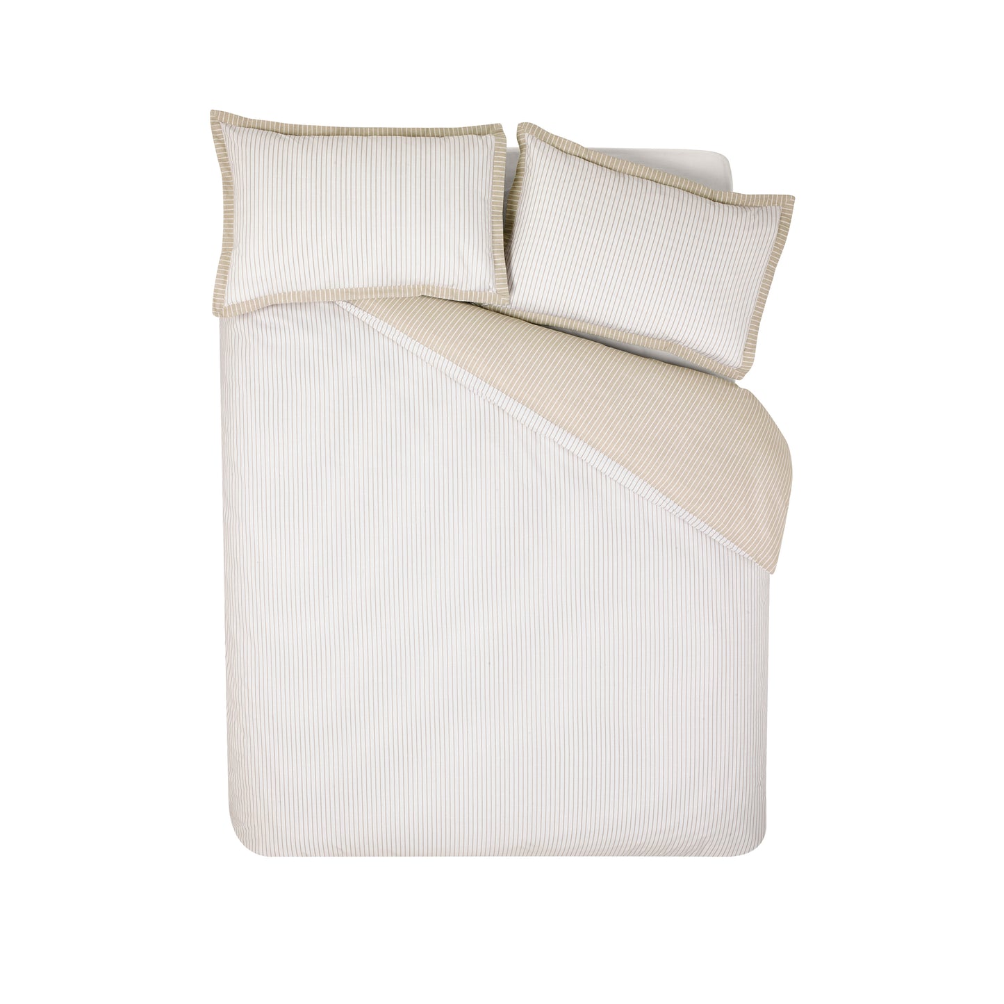 Catherine Lansfield Oxford Pinstripe Duvet Cover Set - Natural