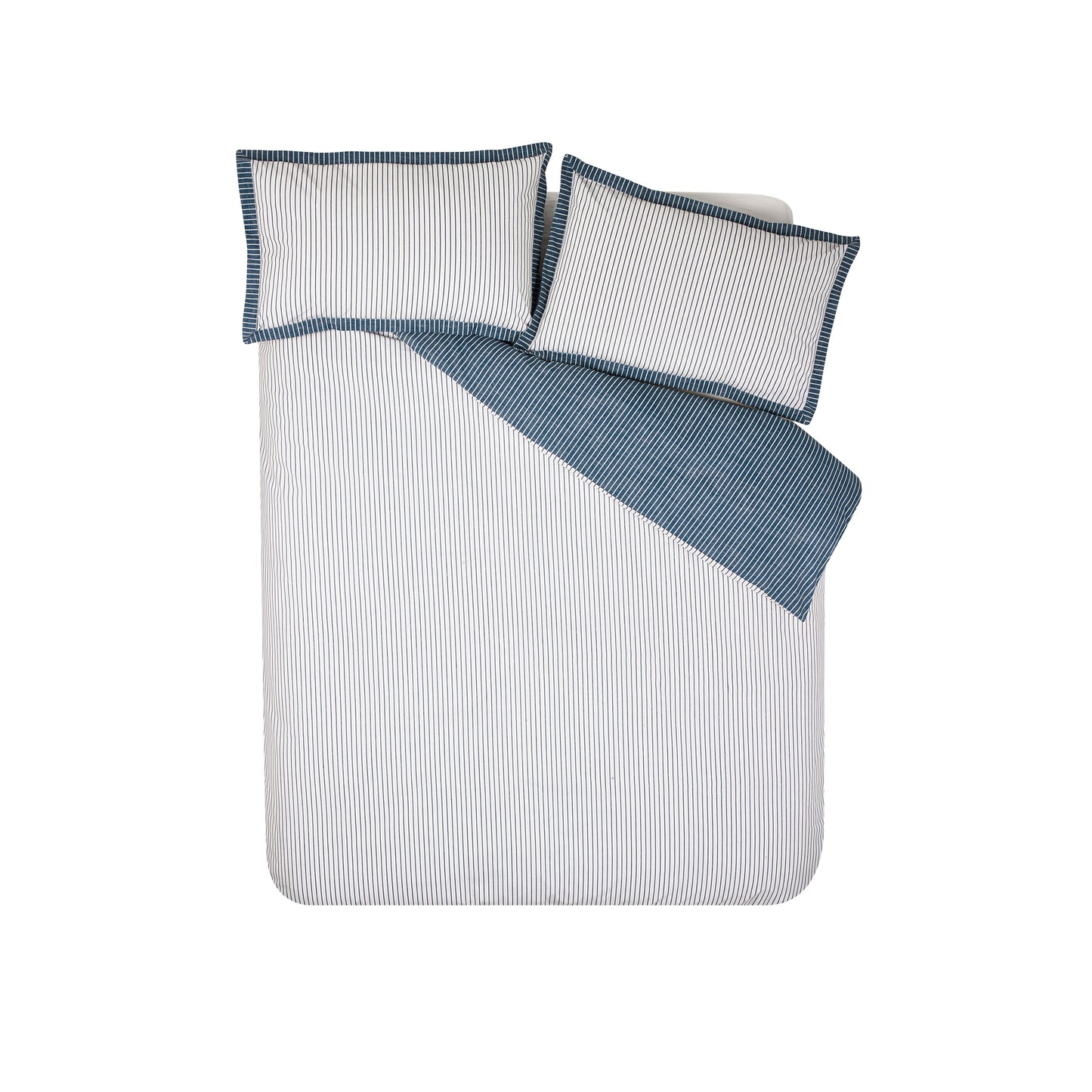 Catherine Lansfield Oxford Pinstripe Duvet Cover Set - Navy
