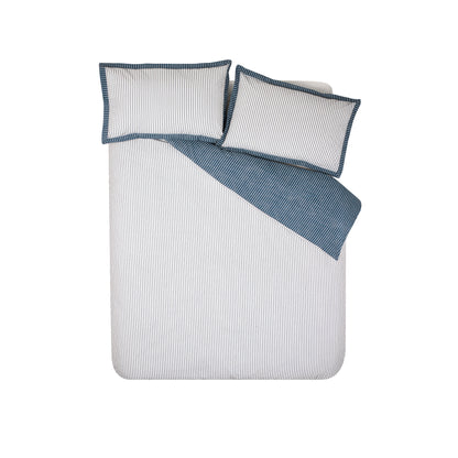Catherine Lansfield Oxford Pinstripe Duvet Cover Set - Navy