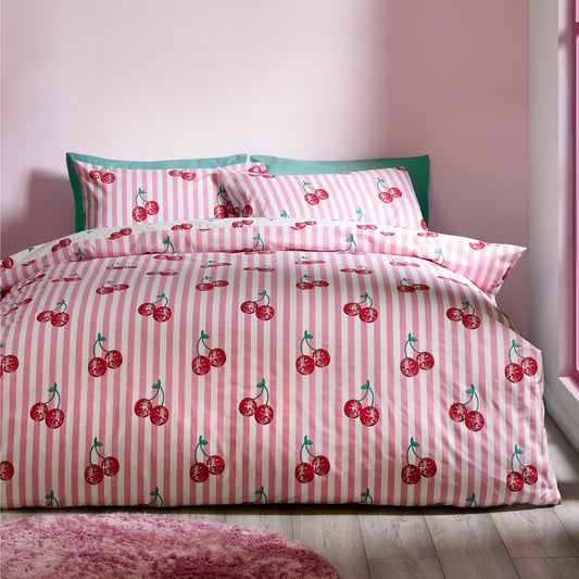 Catherine Lansfield Disco Cherries Duvet Cover Set