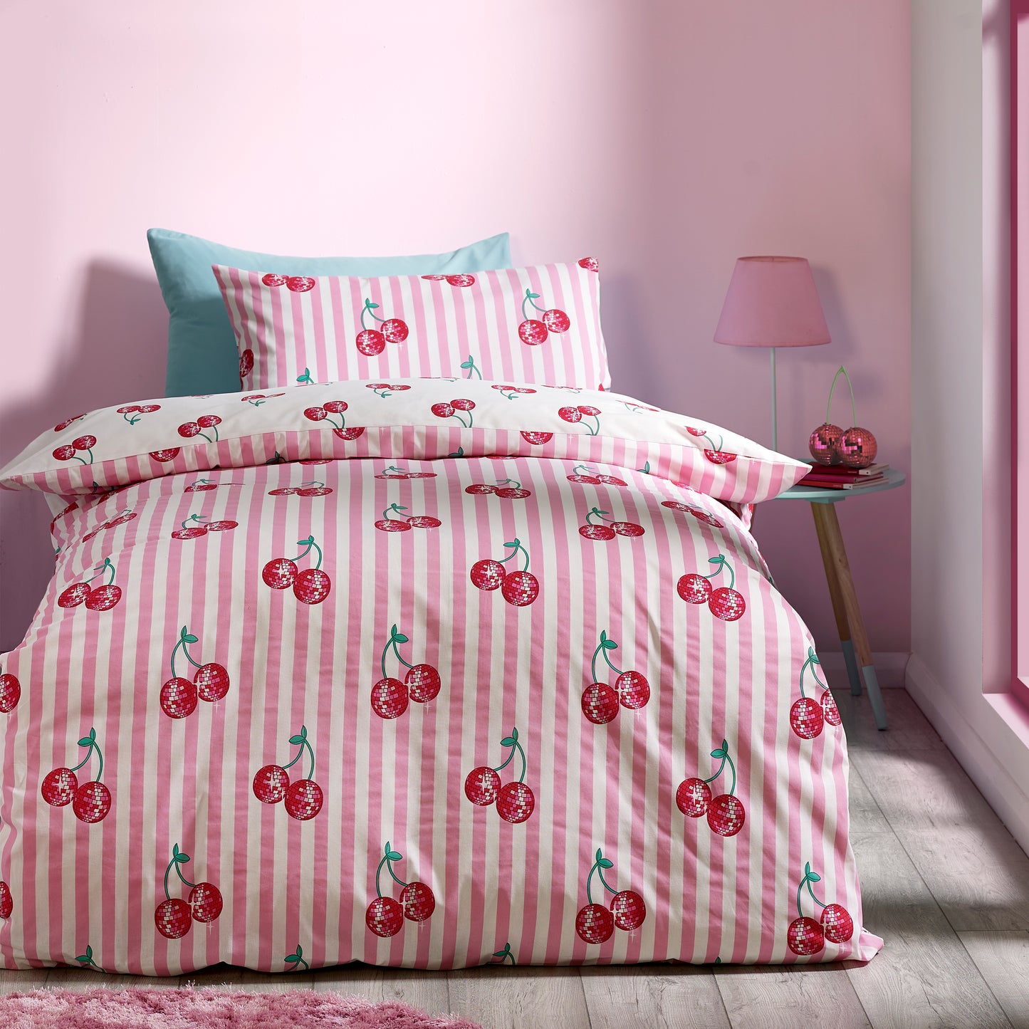 Catherine Lansfield Disco Cherries Duvet Cover Set