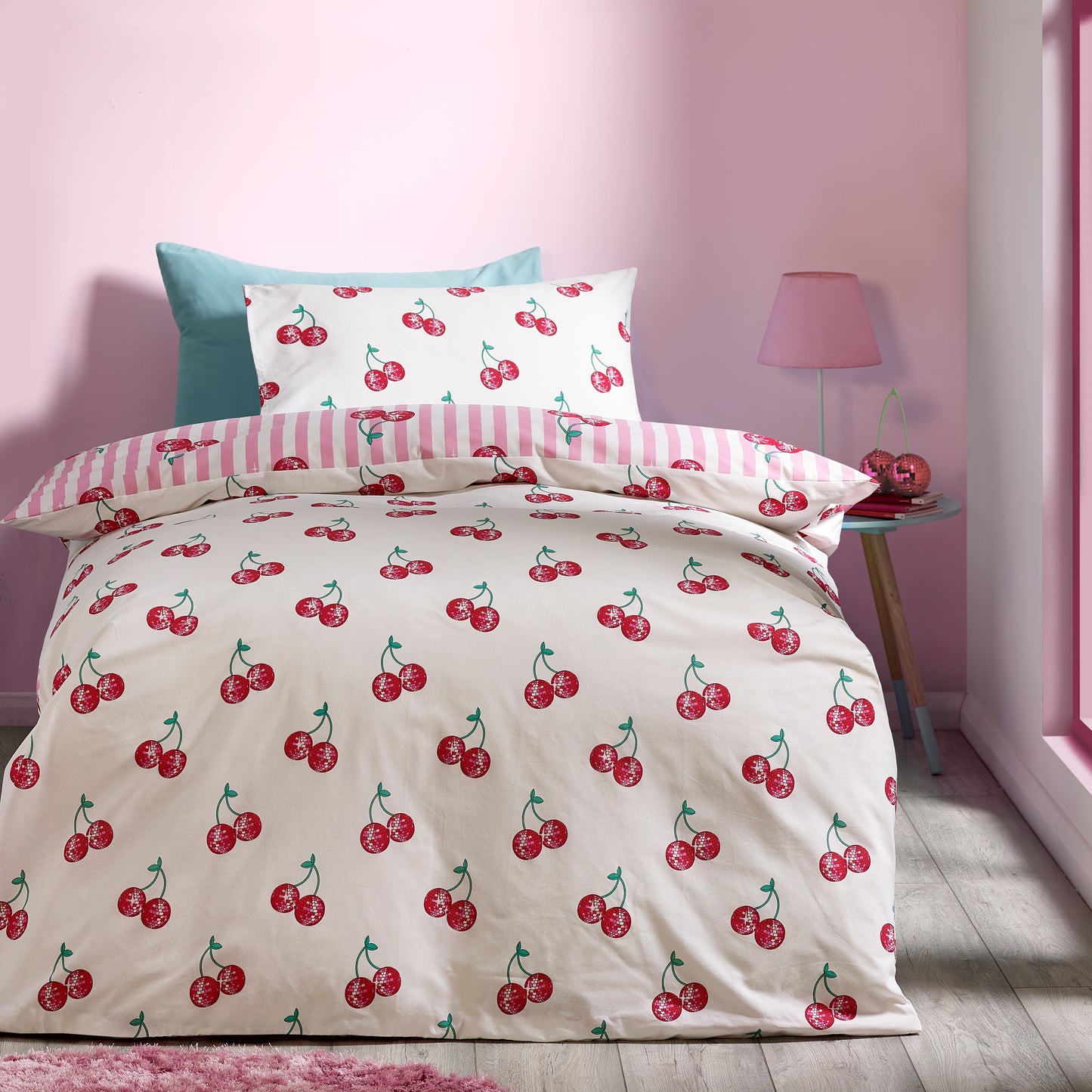 Catherine Lansfield Disco Cherries Duvet Cover Set