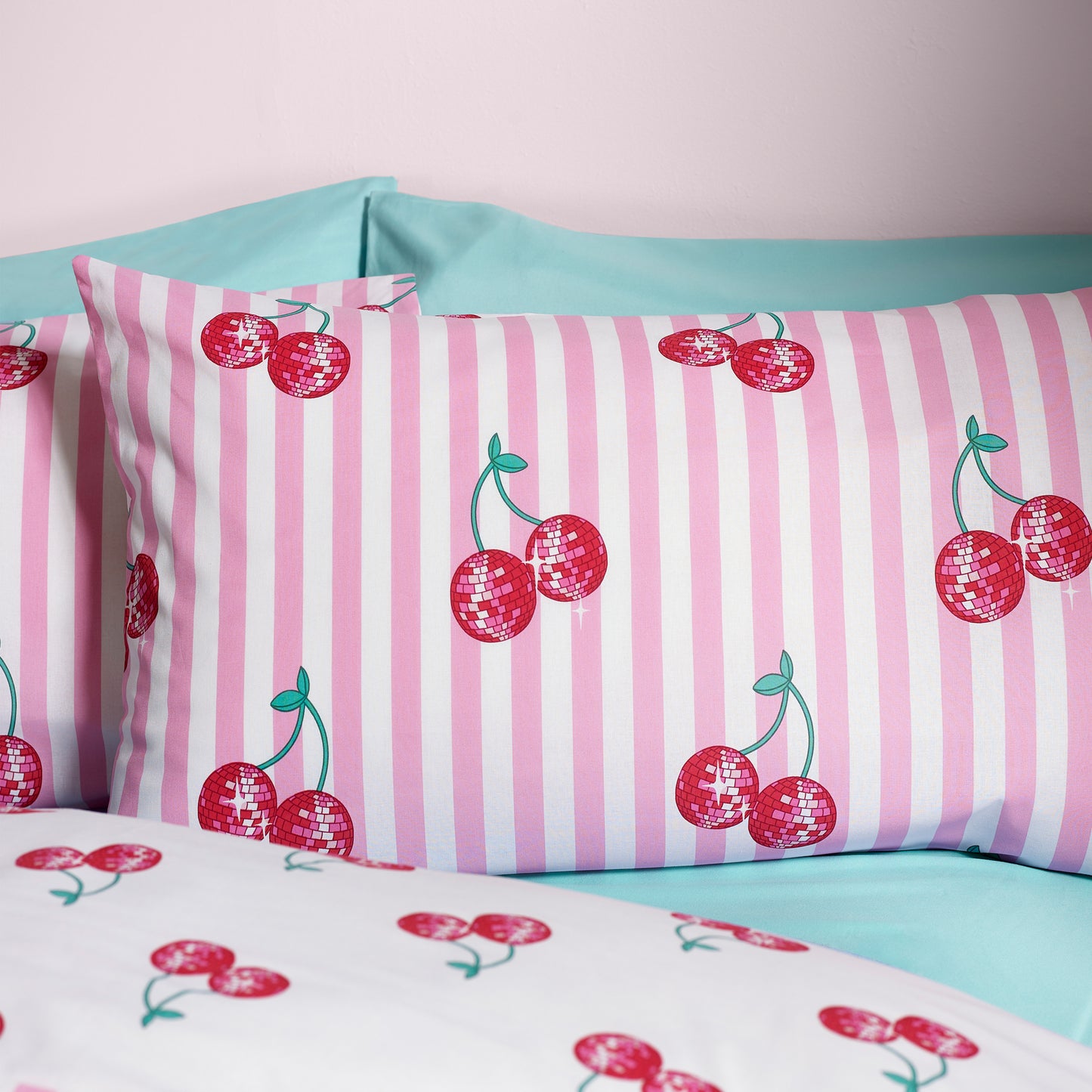 Catherine Lansfield Disco Cherries Duvet Cover Set