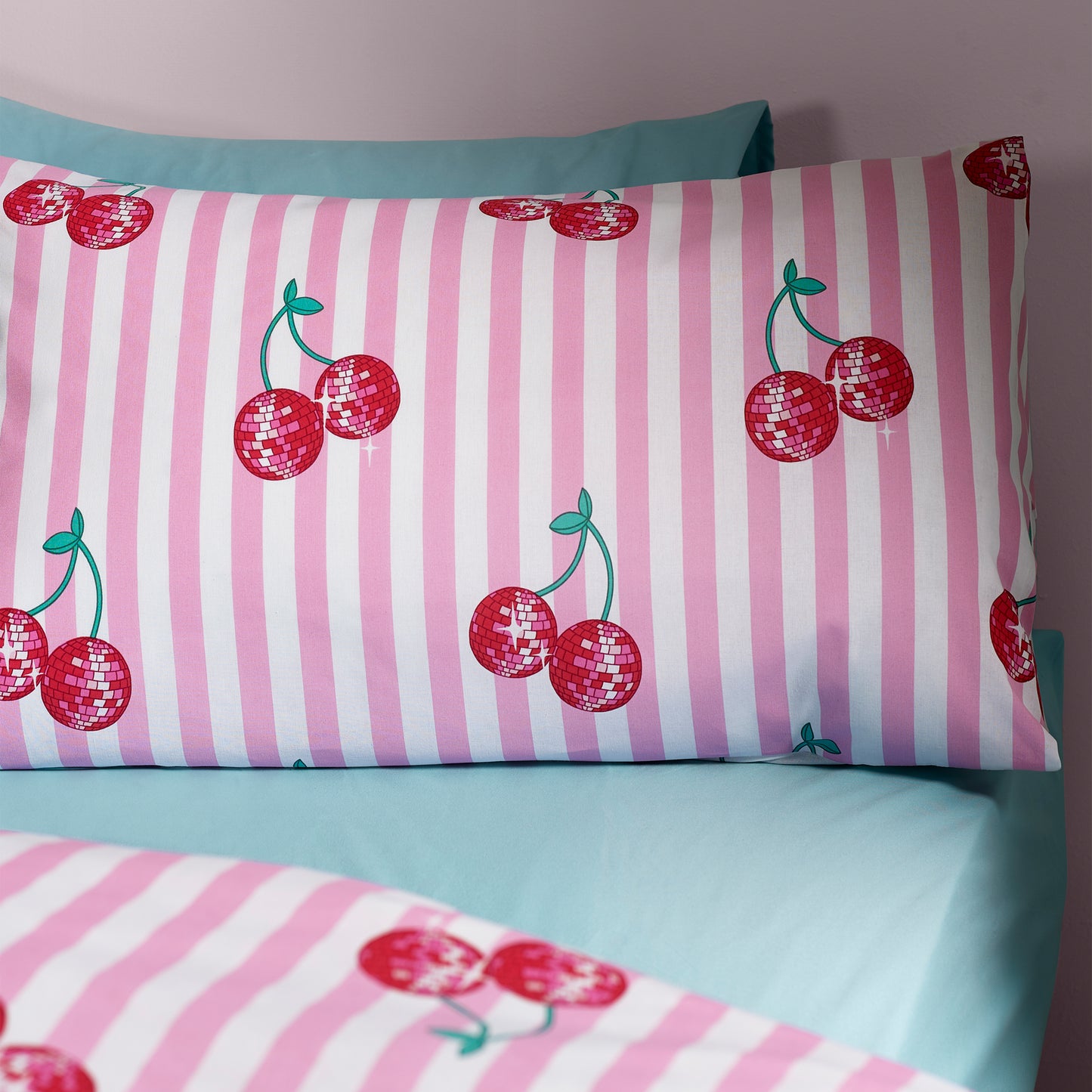 Catherine Lansfield Disco Cherries Duvet Cover Set