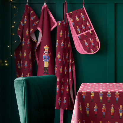 Catherine Lansfield Christmas Nutcracker Apron - Plum
