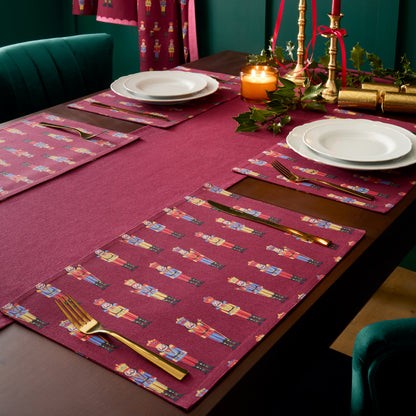 Catherine Lansfield Christmas Nutcracker Placemats (Pack of 4) - Plum