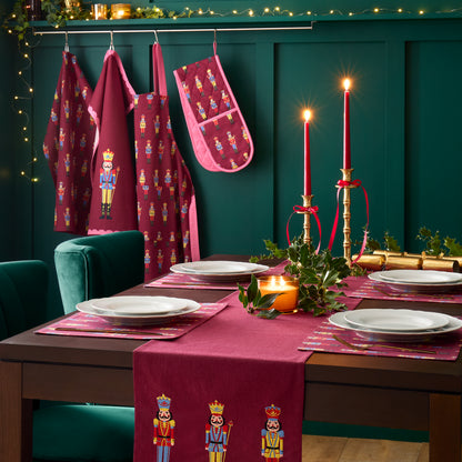 Catherine Lansfield Christmas Nutcracker Apron - Plum