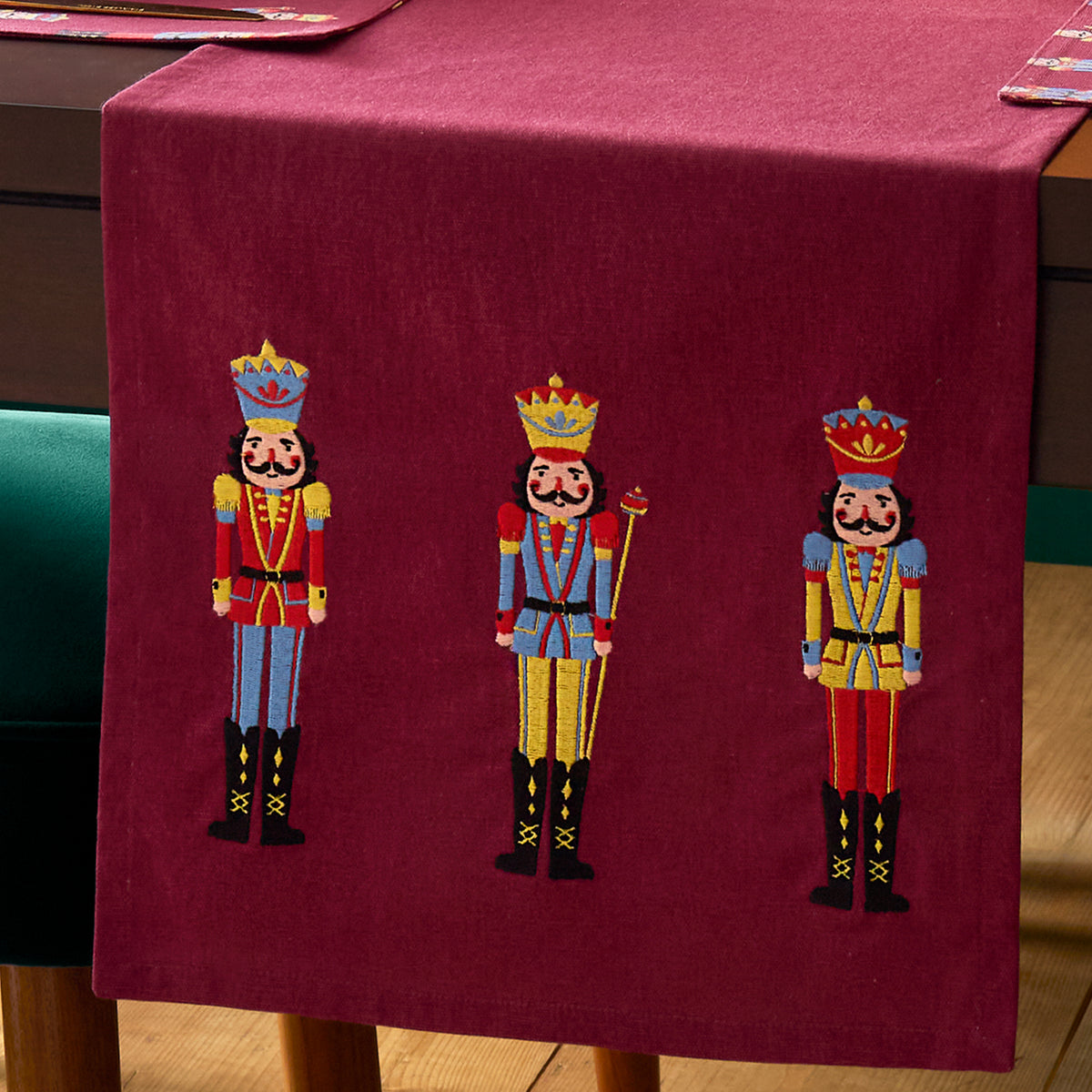 Catherine Lansfield Christmas Nutcracker Table Runner - Plum