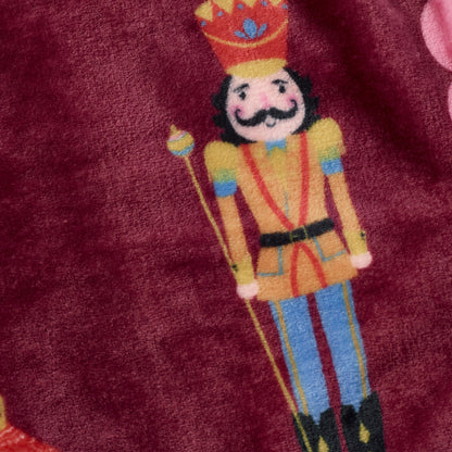 Catherine Lansfield Christmas Nutcracker Throw - Plum