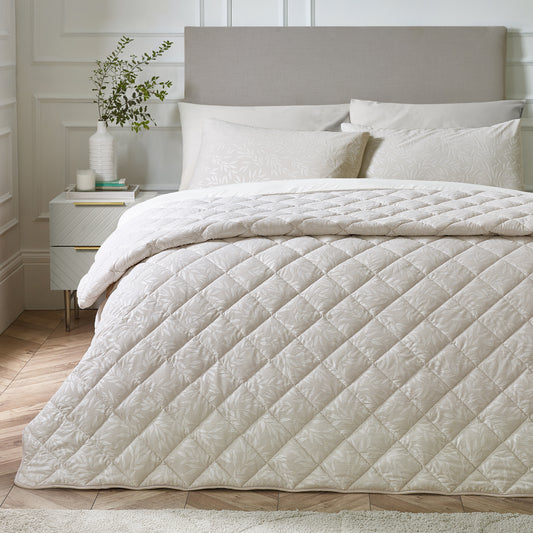 Catherine Lansfield Corded Leaves Bedspread
