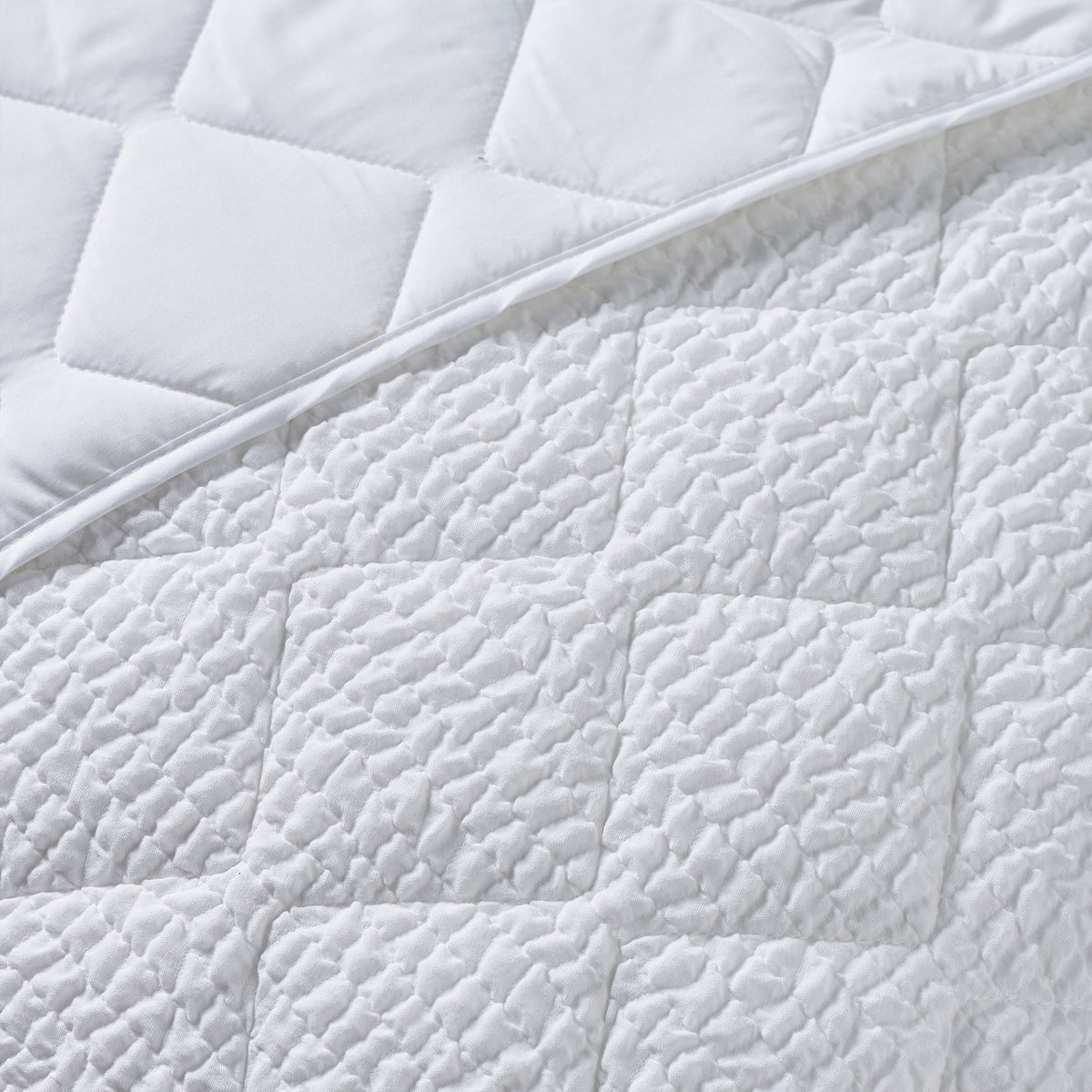 Catherine Lansfield Crinkle Seersucker Texture Bedspread - White