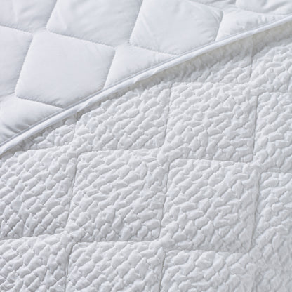 Catherine Lansfield Crinkle Seersucker Texture Bedspread - White