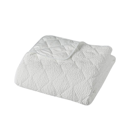 Catherine Lansfield Crinkle Seersucker Texture Bedspread - White