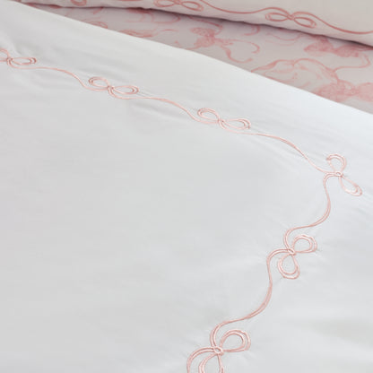 Catherine Lansfield Bow Embroidery Duvet Cover Set