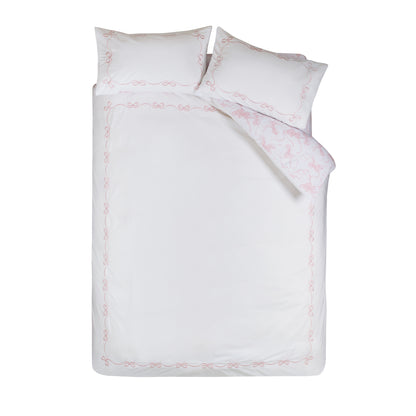 Catherine Lansfield Bow Embroidery Duvet Cover Set