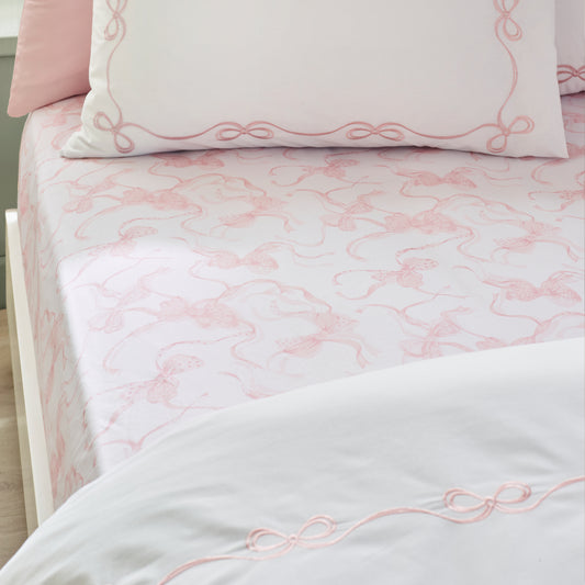 Catherine Lansfield Bow Embroidery Fitted Sheet