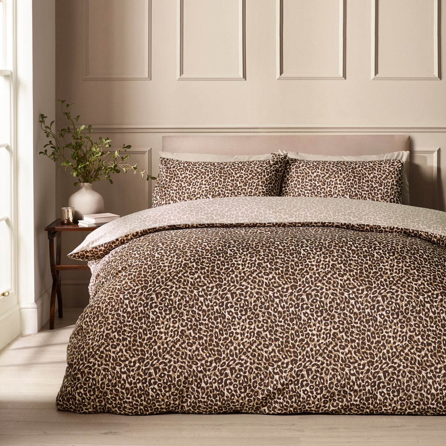 Catherine Lansfield Animal Print Duvet Cover Set - Brown