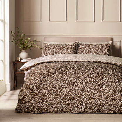 Catherine Lansfield Animal Print Duvet Cover Set - Brown