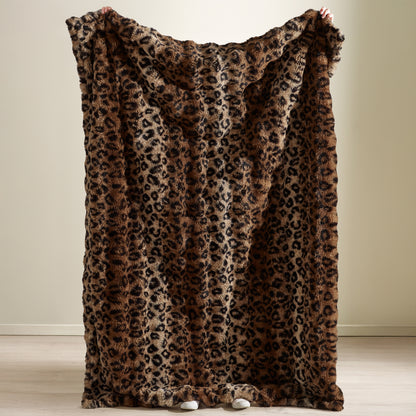 Catherine Lansfield Animal Print Throw - Brown