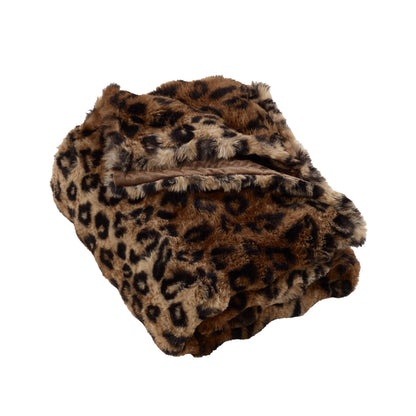 Catherine Lansfield Animal Print Throw - Brown