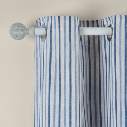 Catherine Lansfield Logan Stripe Eyelet Curtains - Blue