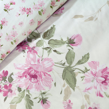 Catherine Lansfield Avebury Floral Duvet Cover Set - Cream