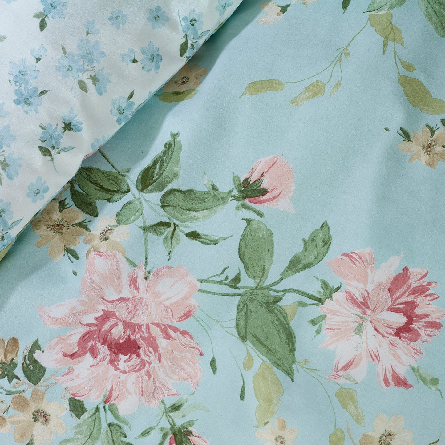 Catherine Lansfield Avebury Floral Duvet Cover Set - Duck Egg