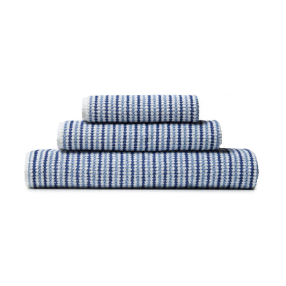 Catherine Lansfield Rice Weave Stripe Bath Towels - Blue